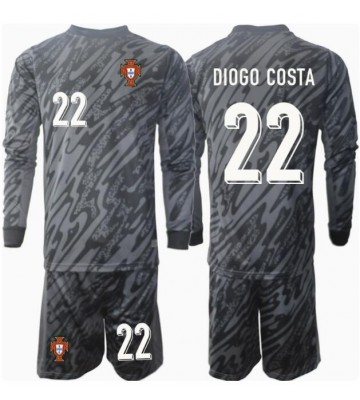 Portugal Diogo Costa #22 Målvakt Borta Kläder Barn EM 2024 Långärmad (+ Korta byxor)